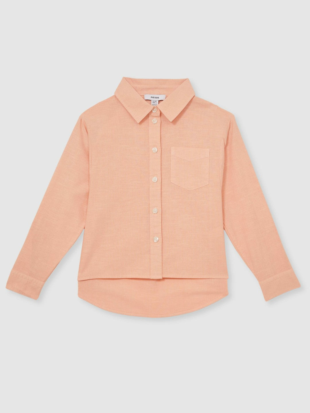 Children & Baby 13-14 yrs Linen Roll-Cuff Shirt in Peach