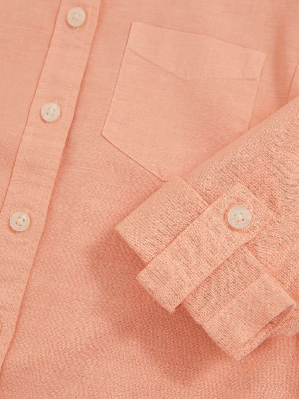 Children & Baby 13-14 yrs Linen Roll-Cuff Shirt in Peach