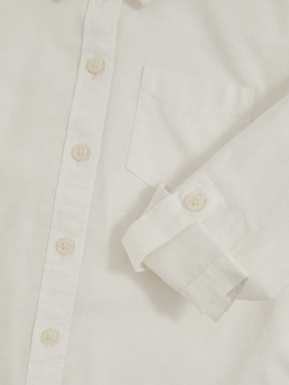Children & Baby 9-13 yrs Linen Roll-Cuff Shirt in Ivory
