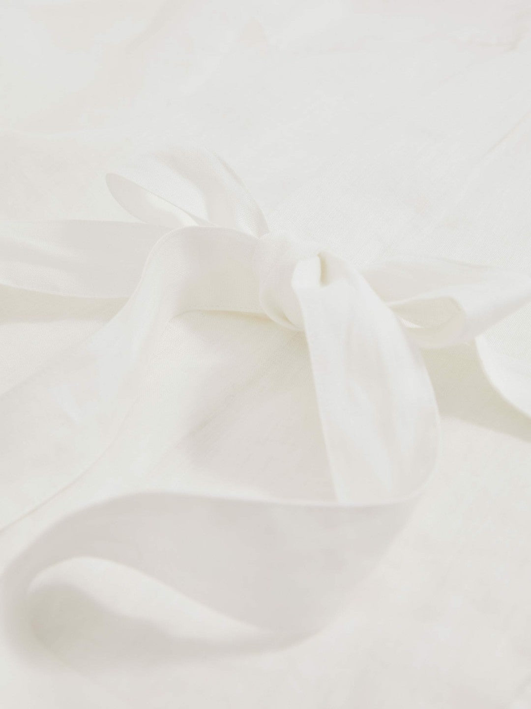Women Linen Tie-Back Shirt in White