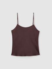Women Silk Cami Top in Burgundy
