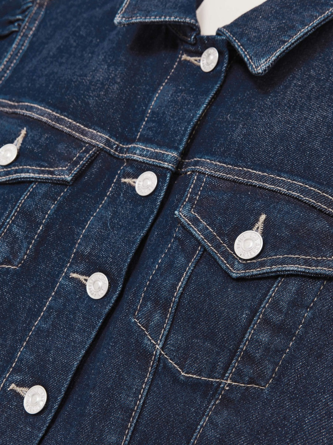 Women Paige Puff-Sleeve Short Denim Jacket in Emberlynn Blue