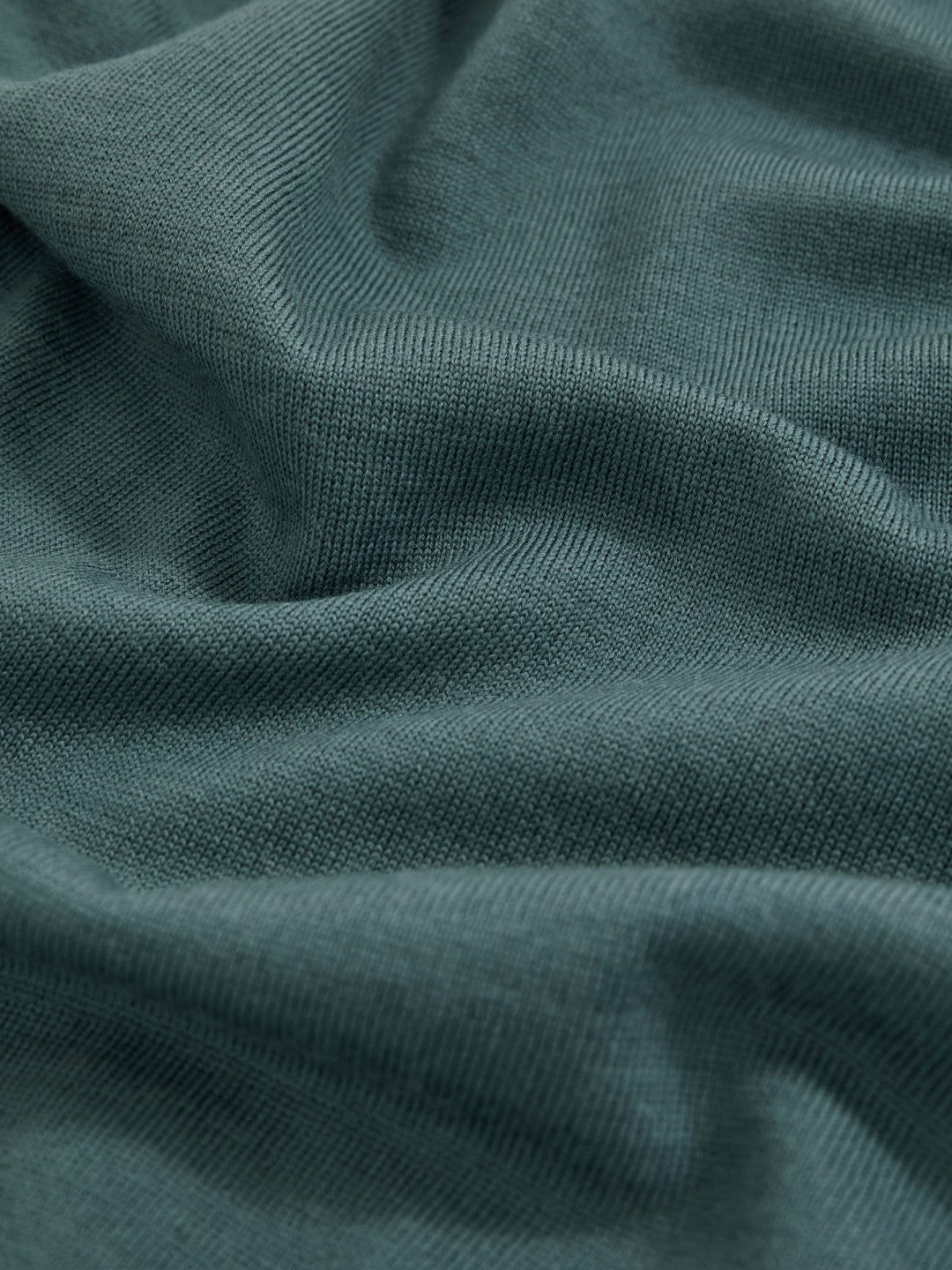 Men Merino Wool Open Collar Polo Shirt in Orion Blue