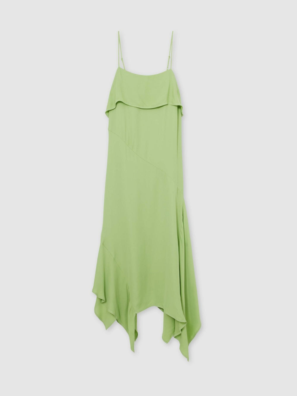 Women Ruffle-Detail Midi Dress in Green
