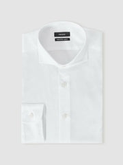 Men Regular Fit Slim-Fit Cotton Double-Cuff Shirt in White