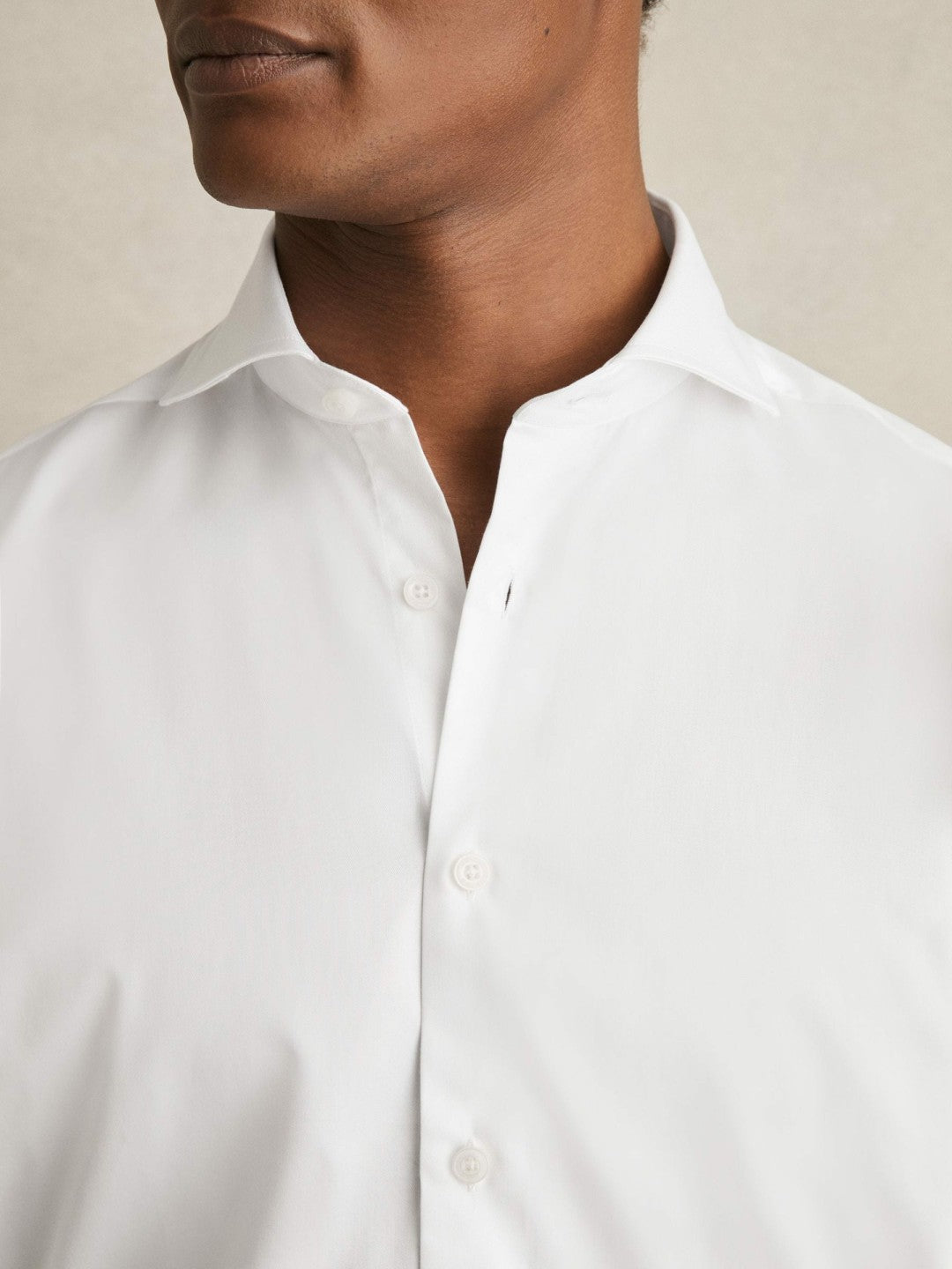 Men Regular Fit Slim-Fit Cotton Double-Cuff Shirt in White