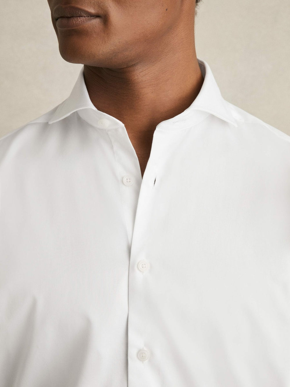 Men Regular Fit Slim-Fit Cotton Double-Cuff Shirt in White