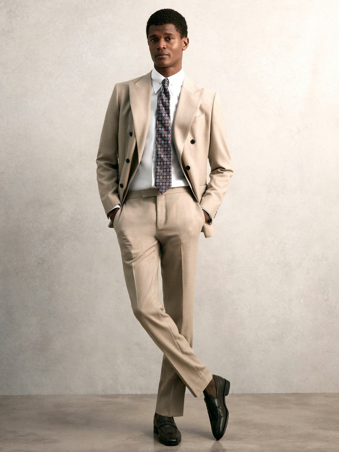 Men Slim Fit Cotton Pin Collar Shirt in White
