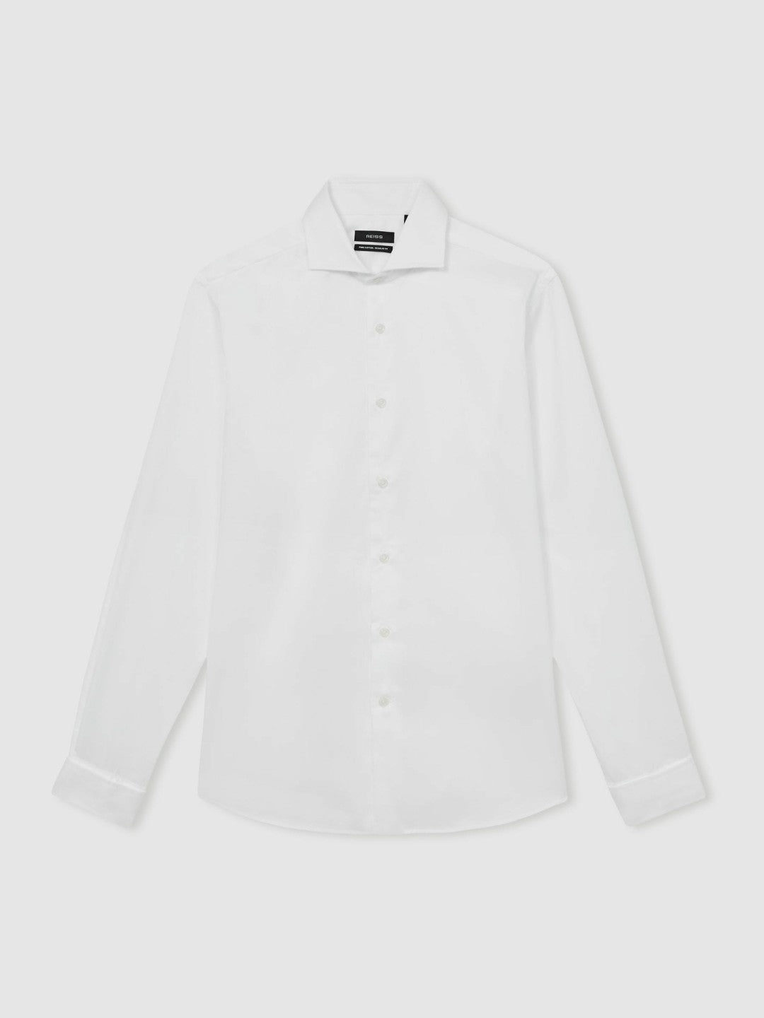 Men Slim Fit Slim-Fit Cotton Double-Cuff Shirt in White
