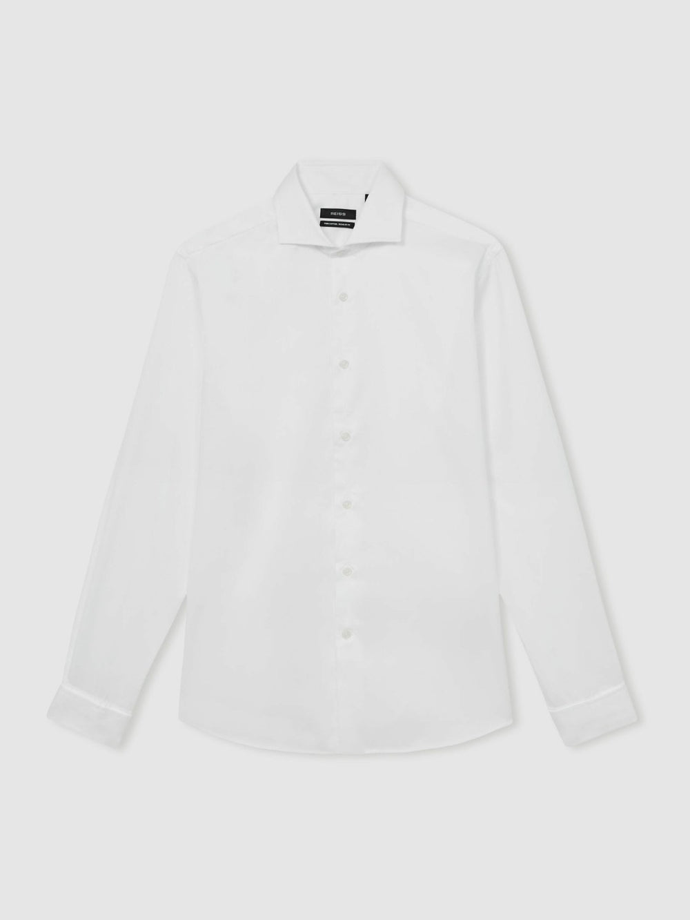 Men Slim Fit Slim-Fit Cotton Double-Cuff Shirt in White