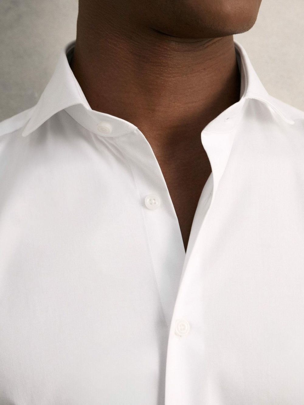 Men Slim Fit Slim-Fit Cotton Double-Cuff Shirt in White
