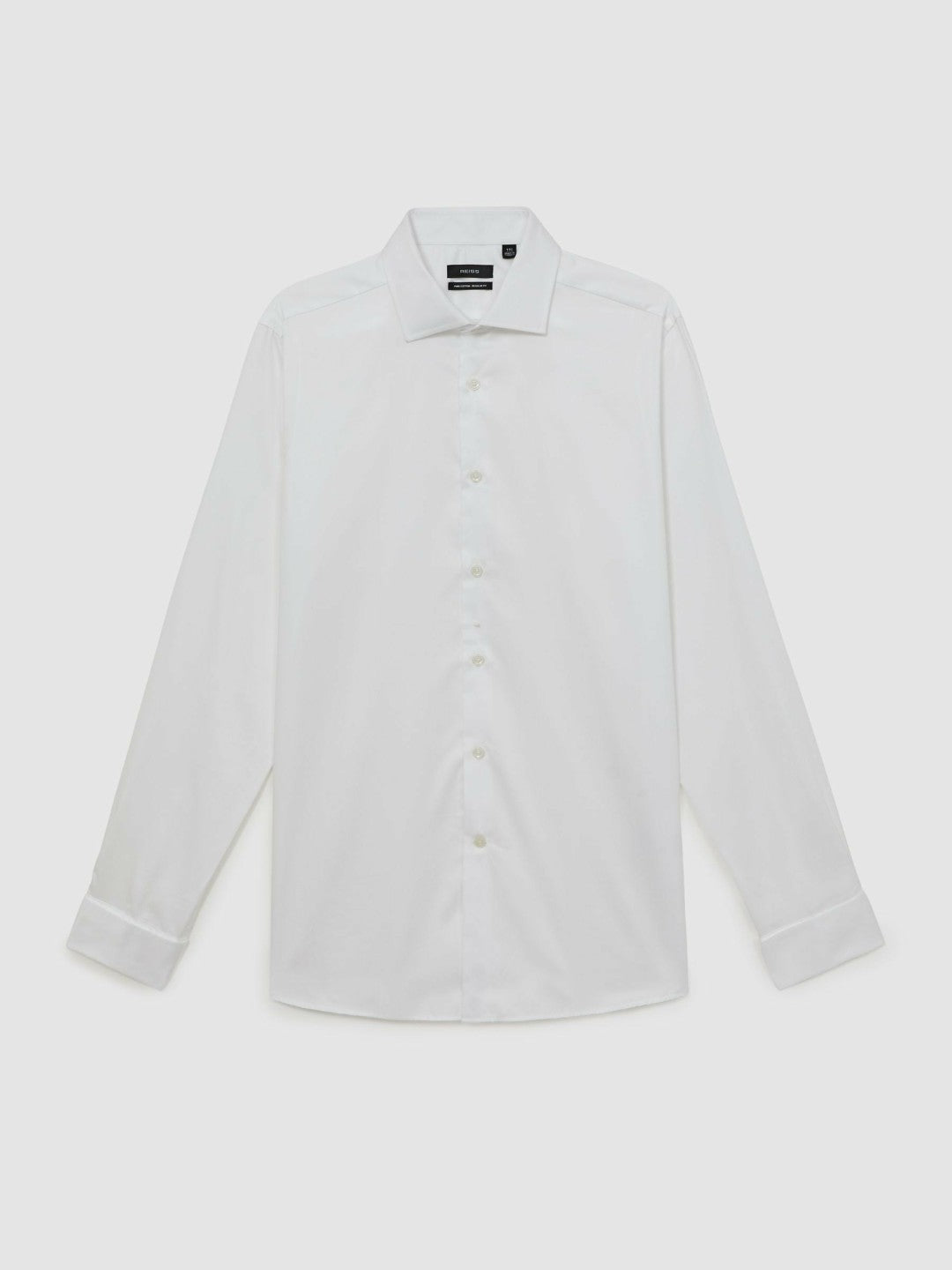 Men Regular Fit Slim-Fit Cotton-Sateen Shirt in White
