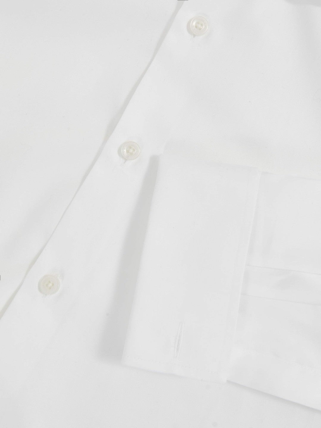 Men Regular Fit Slim-Fit Cotton-Sateen Shirt in White