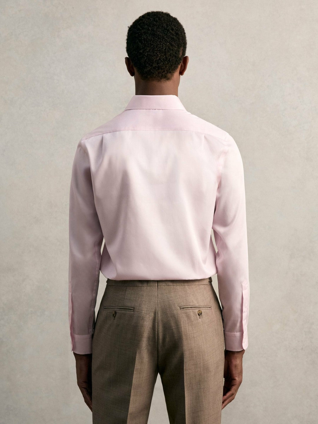 Men Regular Fit Cotton Sateen Shirt in Pink