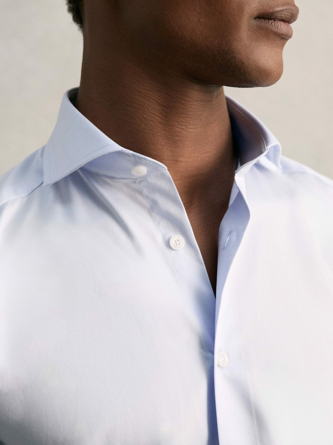 Men Regular Fit Cotton Sateen Shirt in Mid Blue