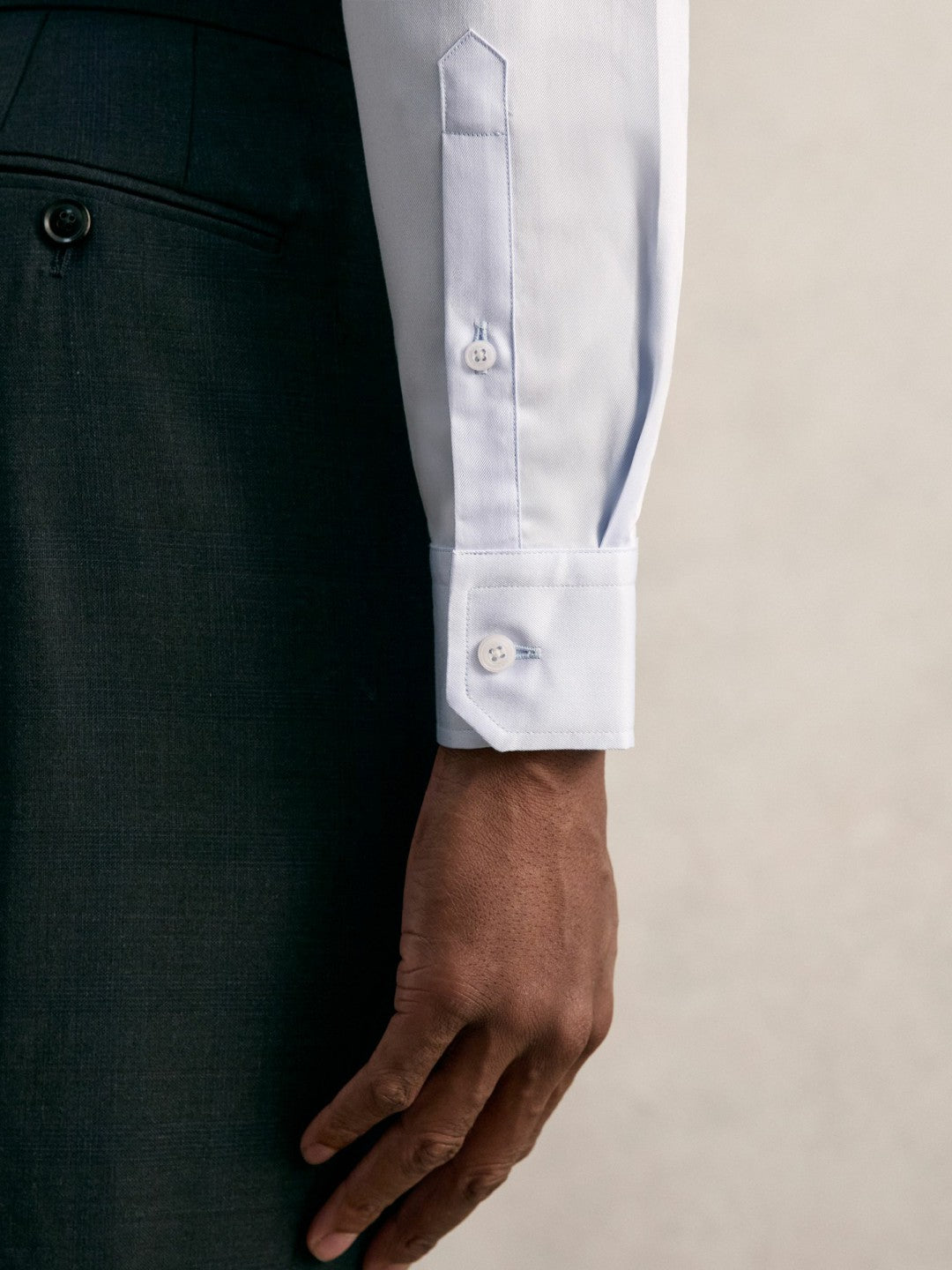 Men Regular Fit Cotton Sateen Shirt in Mid Blue
