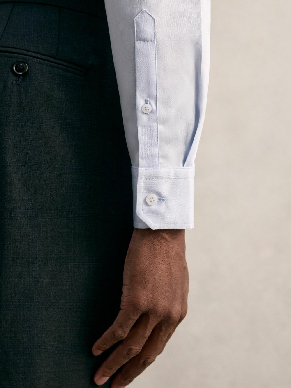 Men Regular Fit Cotton Sateen Shirt in Mid Blue