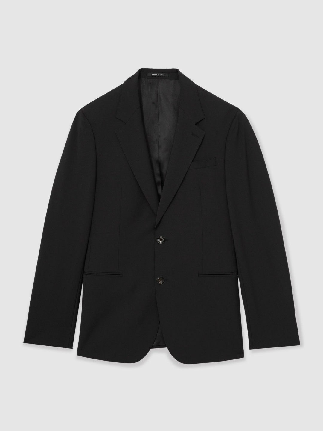 Men Wool-Blend Single-Breasted Suit Blazer Slim-Fit in Black