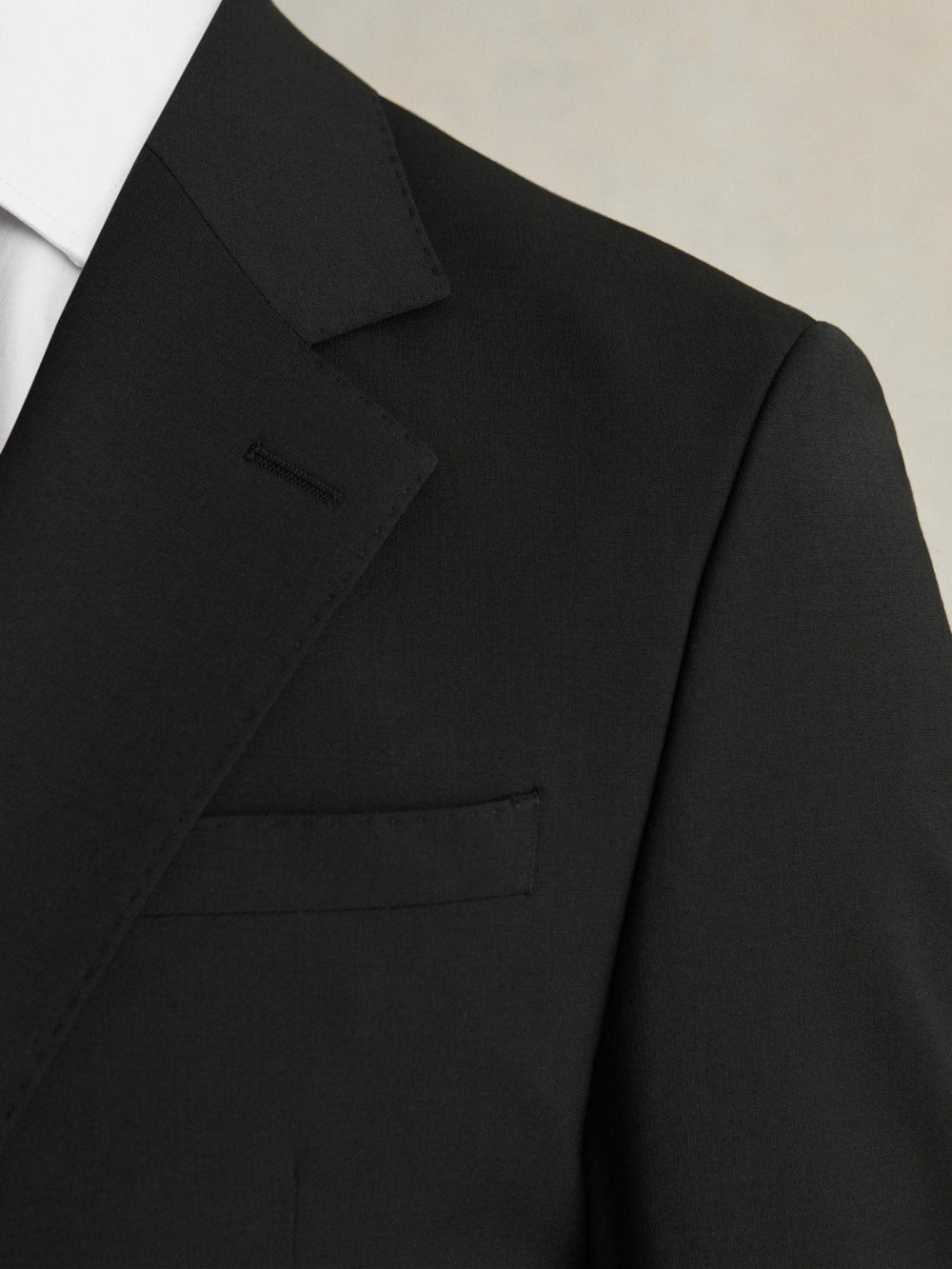 Men Wool-Blend Single-Breasted Suit Blazer Slim-Fit in Black