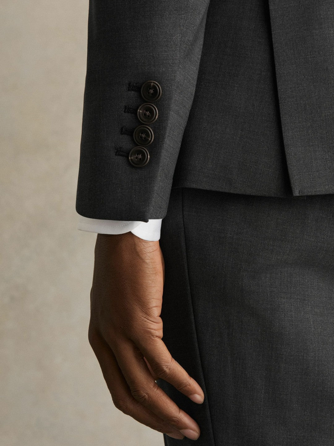 Men Wool-Blend Single-Breasted Suit Blazer Slim-Fit in Grey