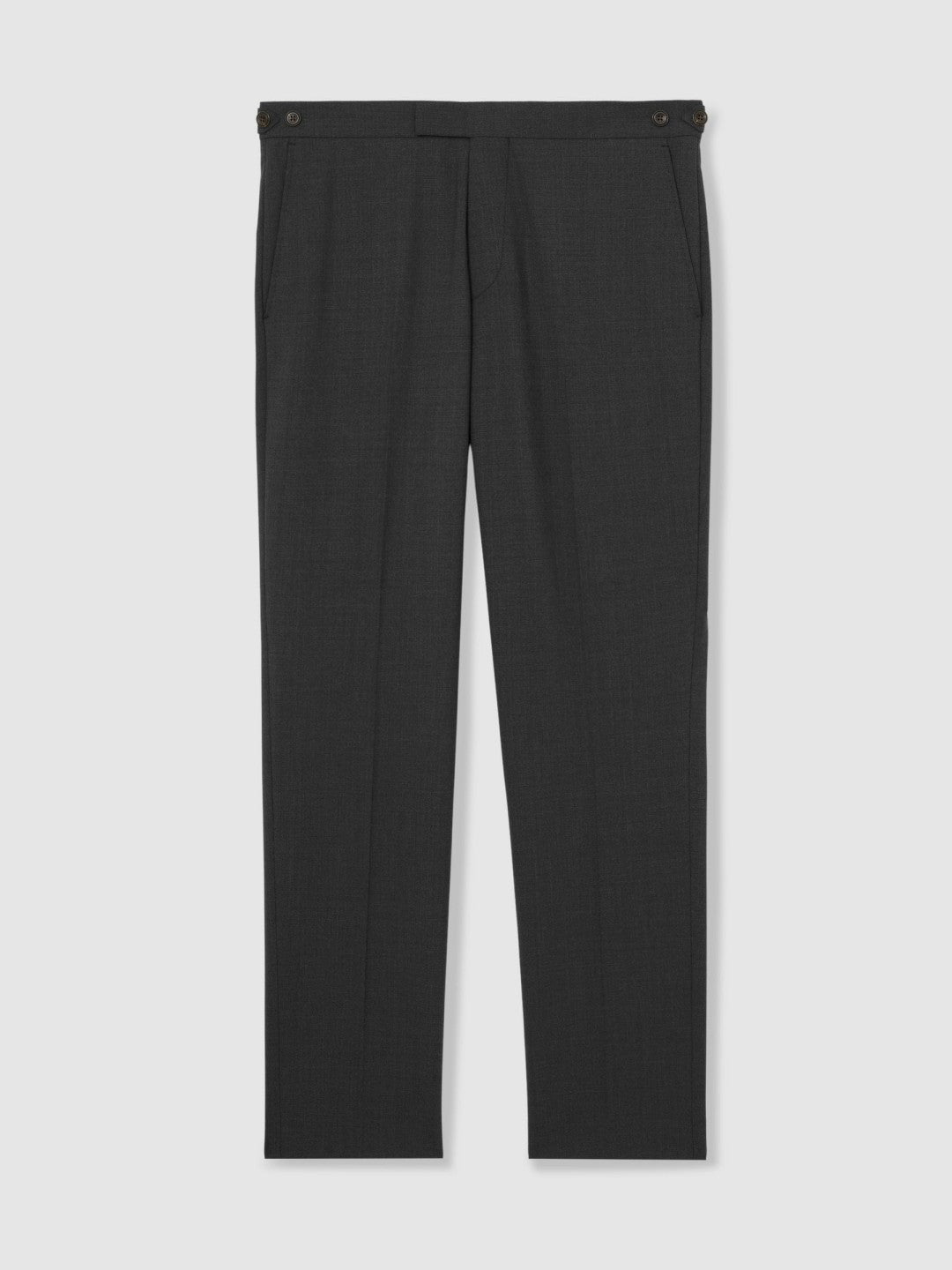 Men Slim-Fit Wool-Blend Suit Trousers in Grey