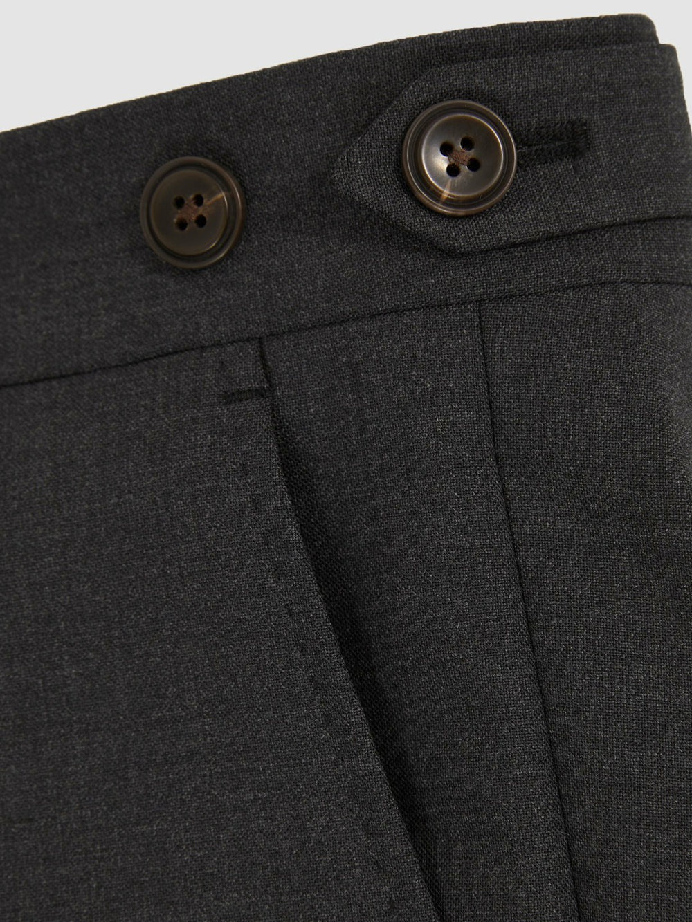 Men Slim-Fit Wool-Blend Suit Trousers in Grey