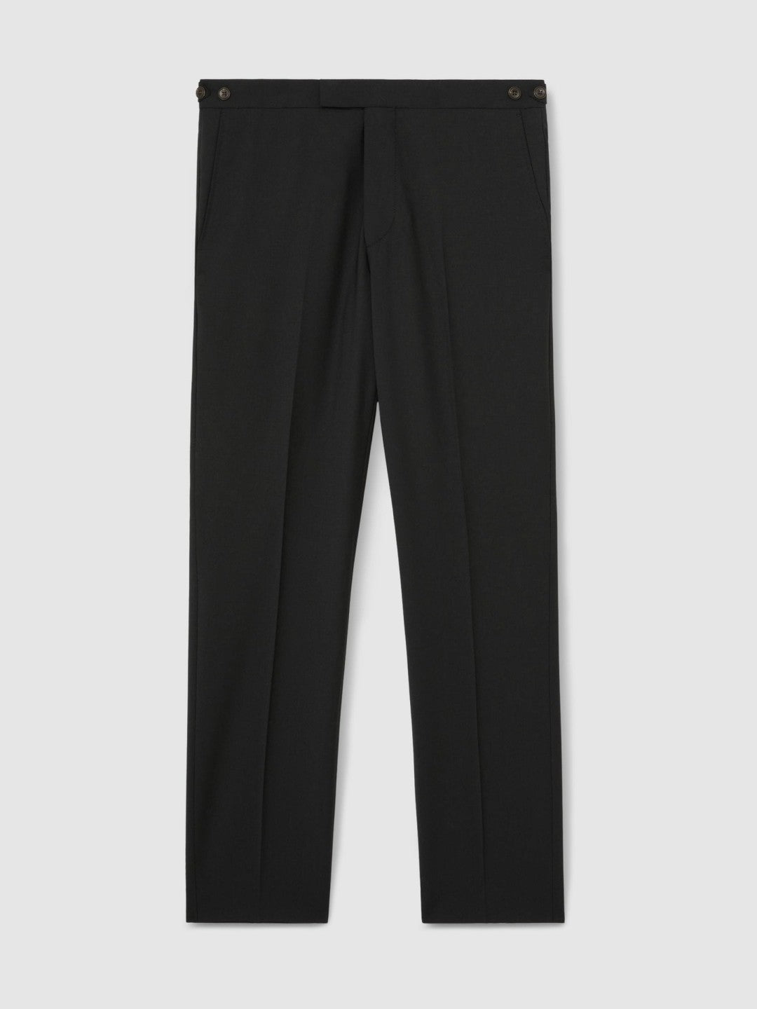 Men Slim-Fit Wool-Blend Suit Trousers in Black