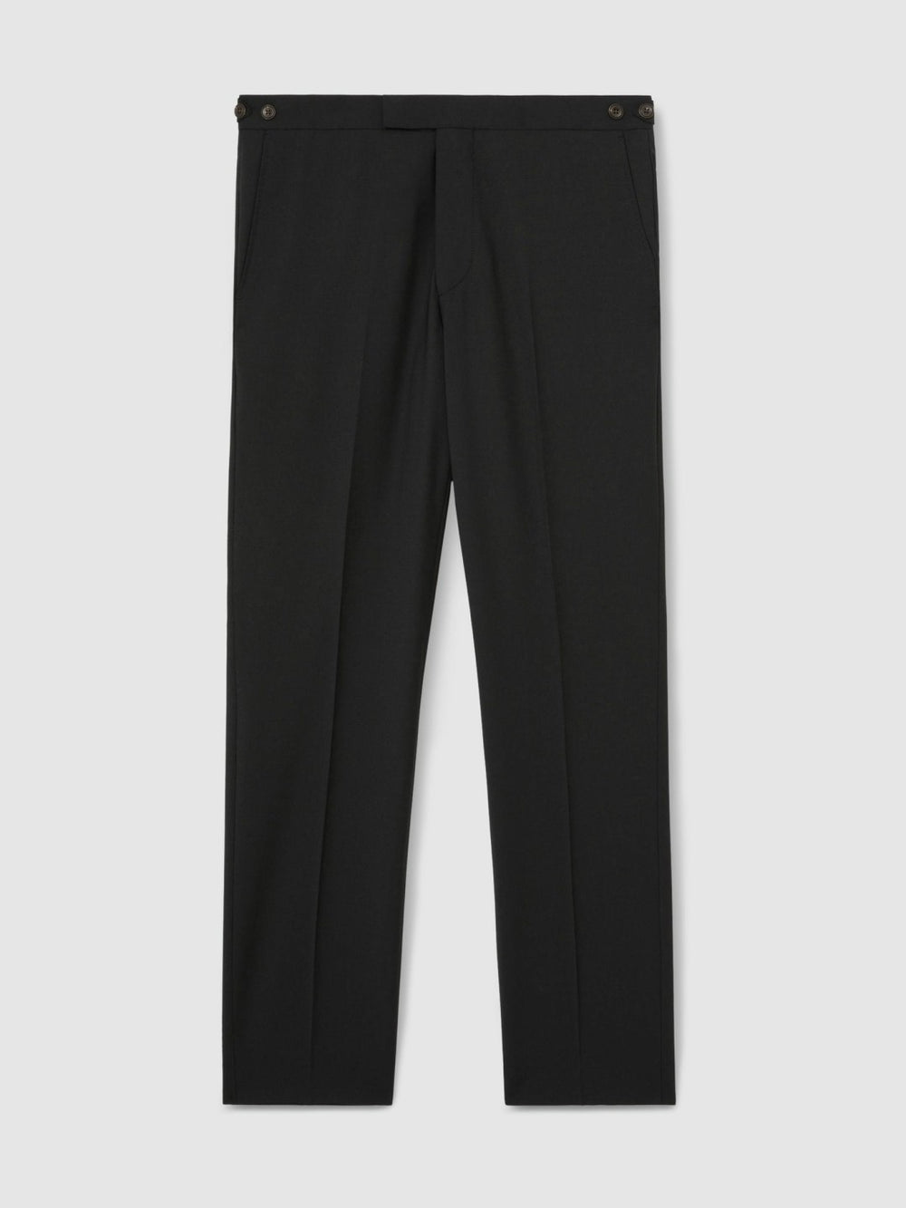 Men Slim-Fit Wool-Blend Suit Trousers in Black