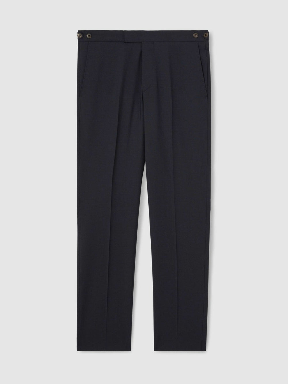 Men Slim-Fit Wool-Blend Suit Trousers in Navy