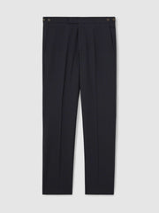 Men Slim-Fit Wool-Blend Suit Trousers in Navy