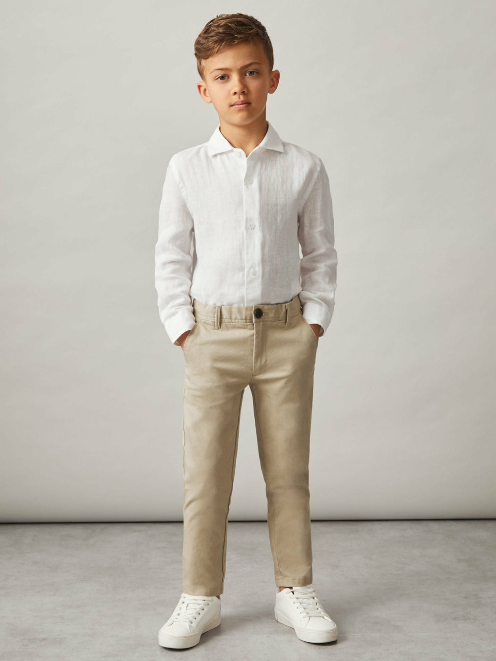 Children & Baby 9-13 yrs Slim Fit Casual Chinos in Stone