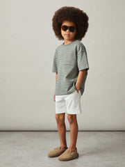 Children & Baby 3-9 yrs Cotton-Blend Stripe T-Shirt in Sage/White