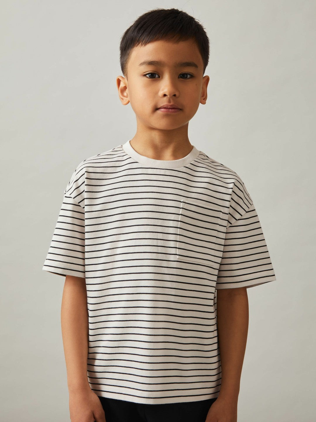 Children & Baby 3-9 yrs Cotton-Blend Stripe T-Shirt in White/Navy