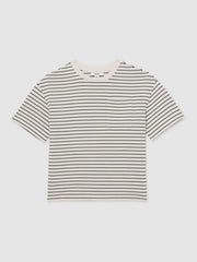 Children & Baby 9-13 yrs Cotton-Blend Stripe T-Shirt in White/Navy