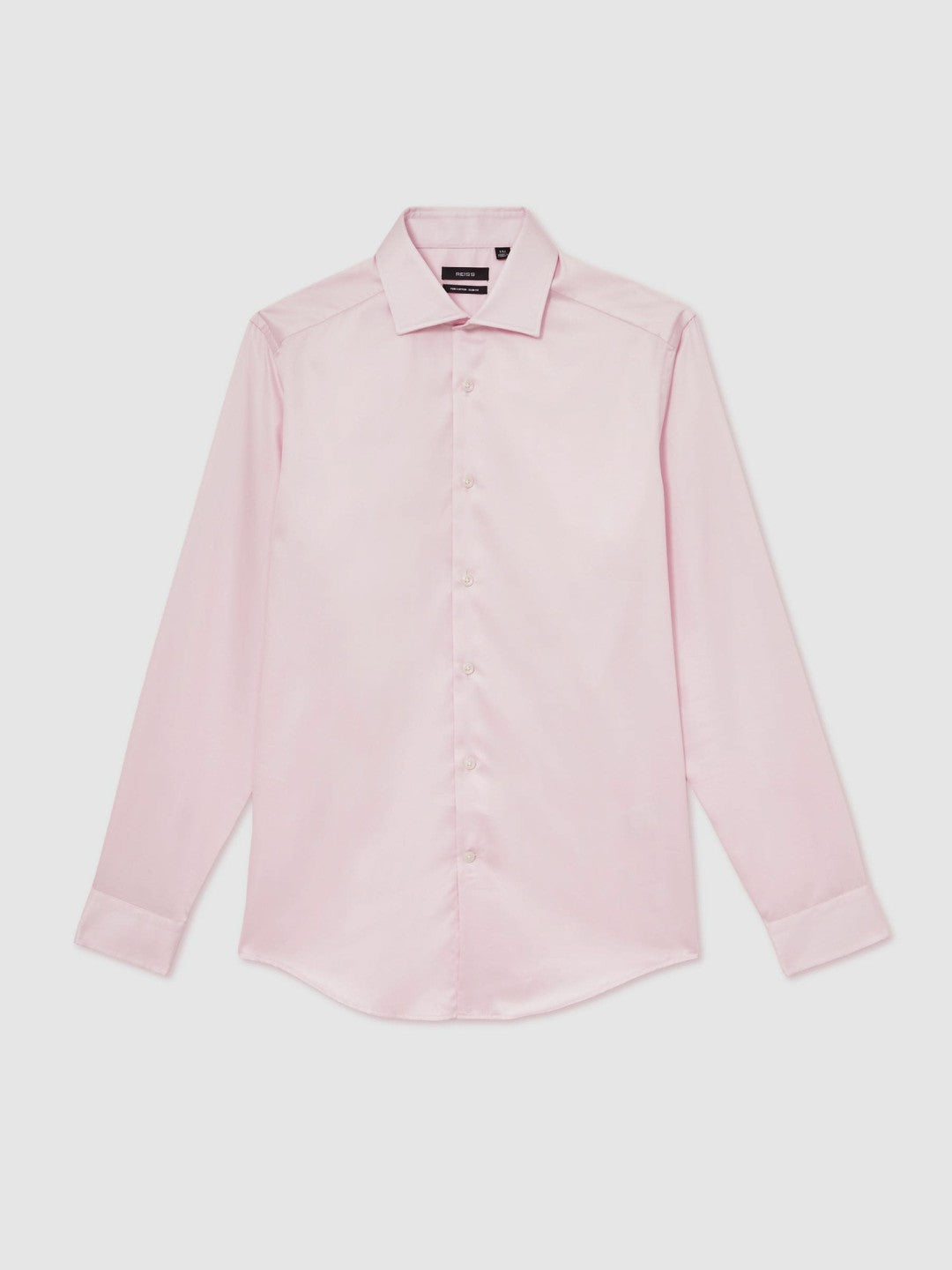Men Slim Fit Cotton Sateen Shirt in Pink