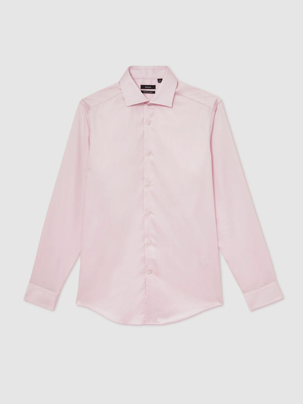 Men Slim Fit Cotton Sateen Shirt in Pink