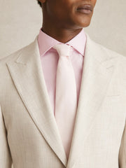 Men Slim Fit Cotton Sateen Shirt in Pink