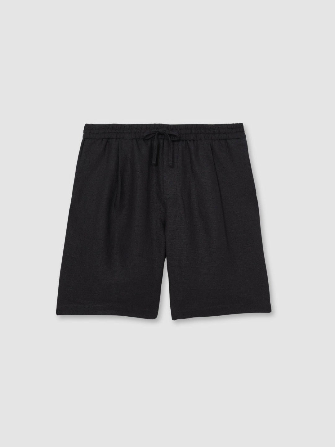 Men Linen Drawstring Shorts in Navy