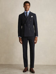 Men Slim Fit Cotton Sateen Shirt in Mid Blue