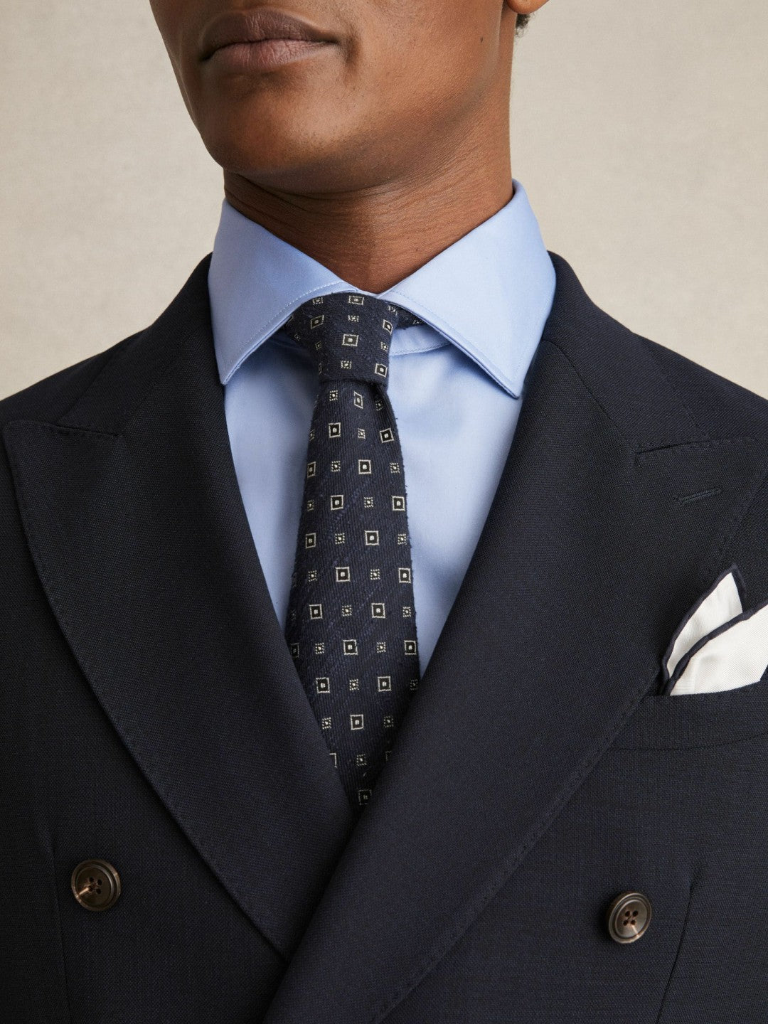 Men Slim Fit Cotton Sateen Shirt in Mid Blue