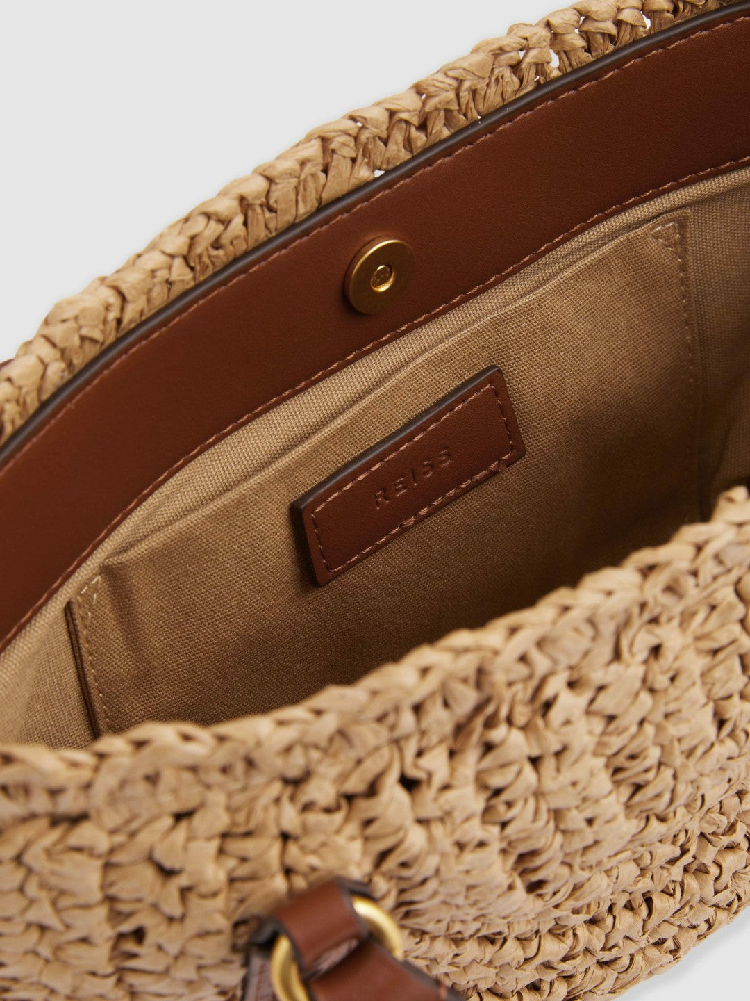 Women Raffia Woven Cross-body Bag in Natural