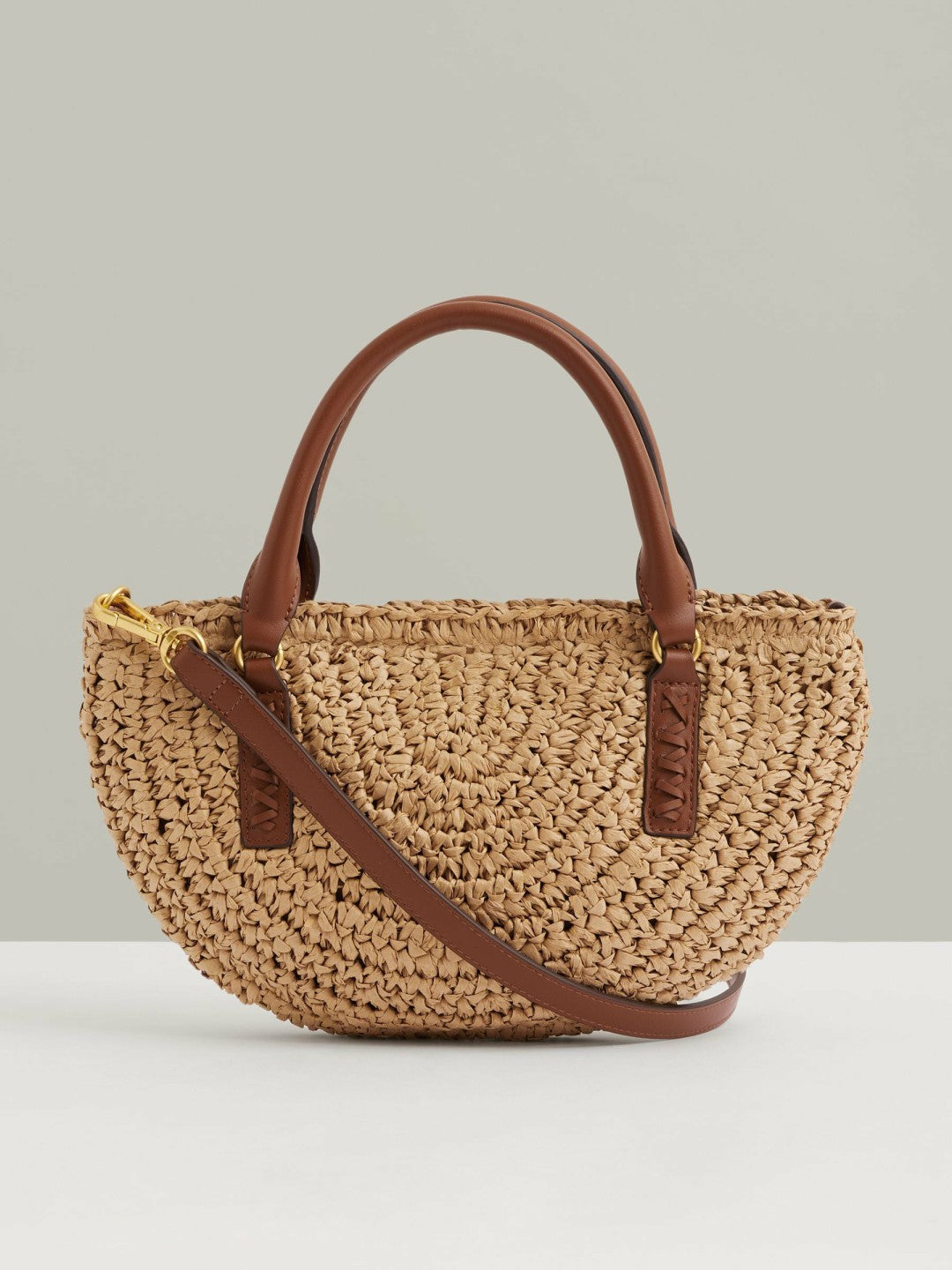 Women Raffia Woven Cross-body Bag in Natural