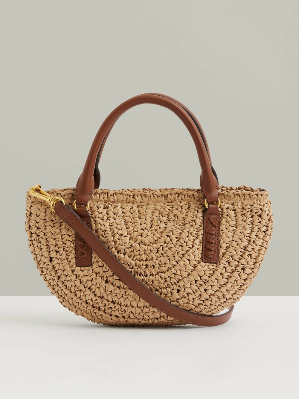 Women Raffia Woven Cross-body Bag in Natural