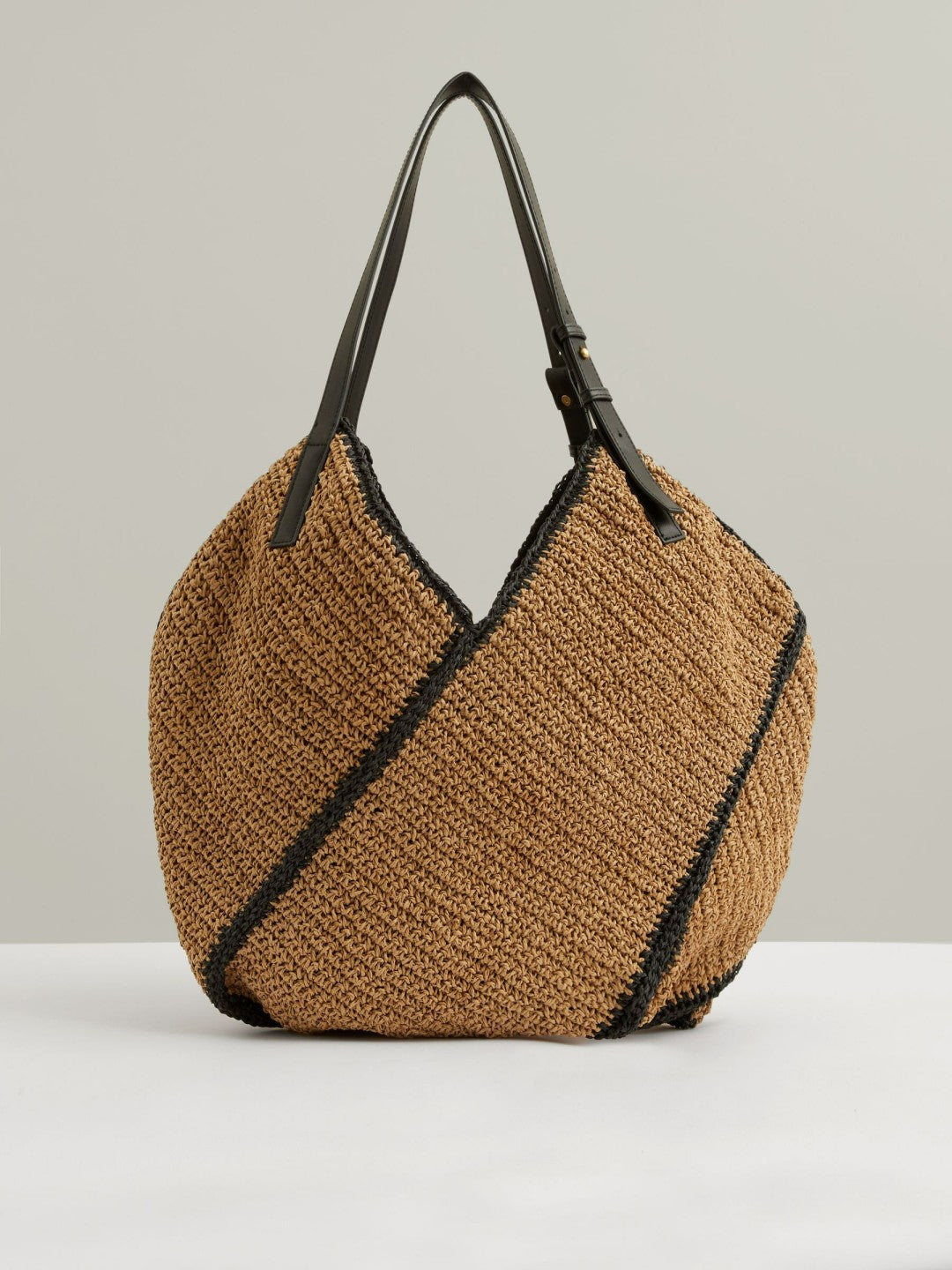 Women Raffia Ruffle Tote Bag in Natural