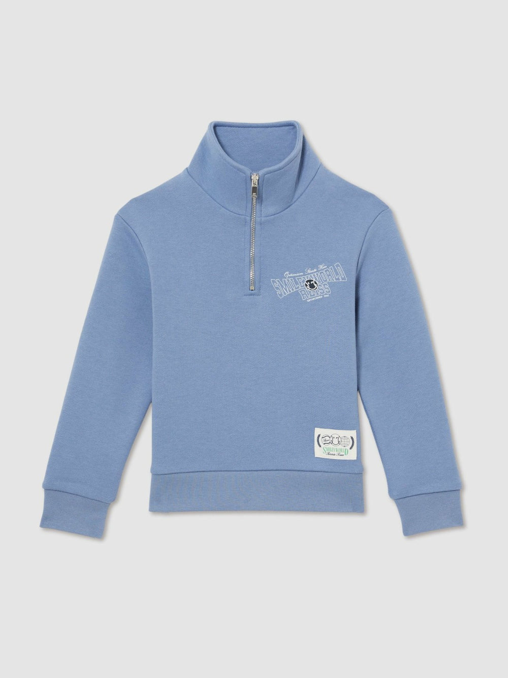 Children & Baby 13-14 yrs SmileyWorld Half-Zip Sweatshirt Unisex Fit in Blue