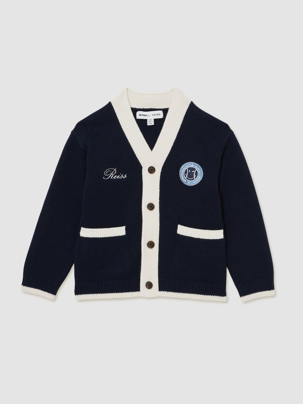 Children & Baby 3-9 yrs SmileyWorld Logo Cardigan Unisex Fit in Off White