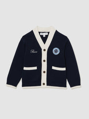 Children & Baby 3-9 yrs SmileyWorld Logo Cardigan Unisex Fit in Off White