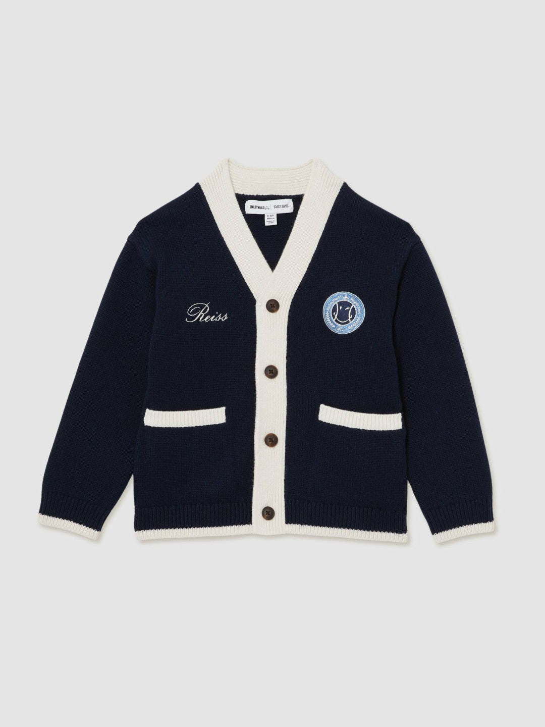 Children & Baby 9-12 yrs SmileyWorld Logo Cardigan Unisex Fit in Off White