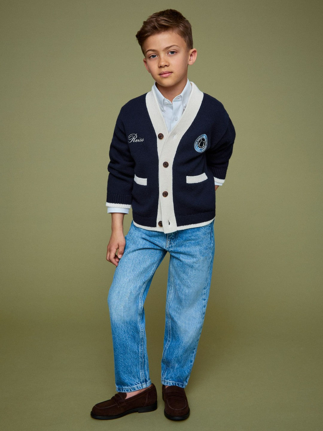 Children & Baby 9-12 yrs SmileyWorld Logo Cardigan Unisex Fit in Off White