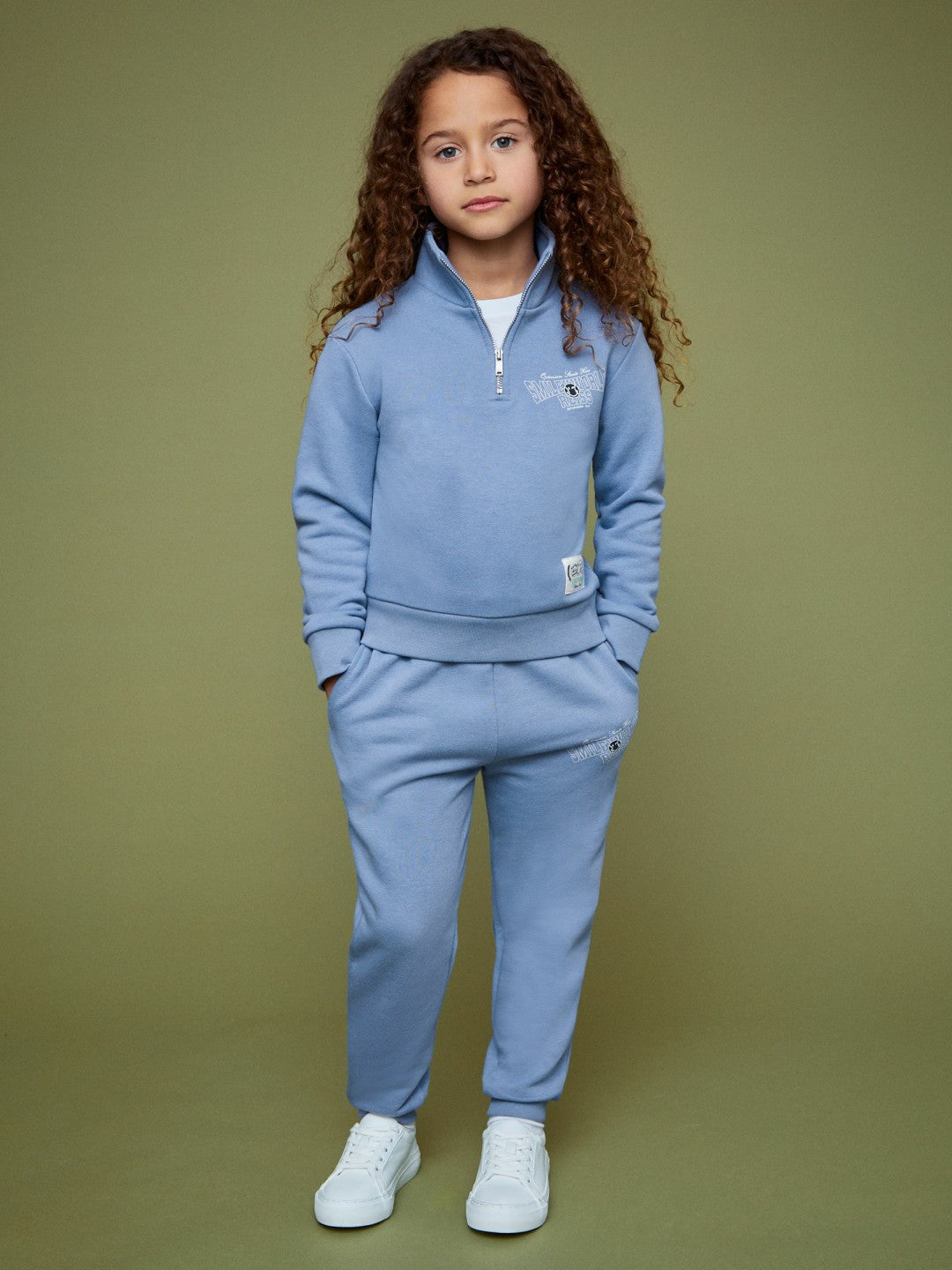 Children & Baby 3-9 yrs SmileyWorld Half-Zip Sweatshirt Unisex Fit in Blue